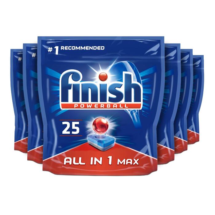 Таблетки для посудомийних машин Finish All in 1 Max Regular, 150 шт (25 упаковок по 6 шт), оригінал