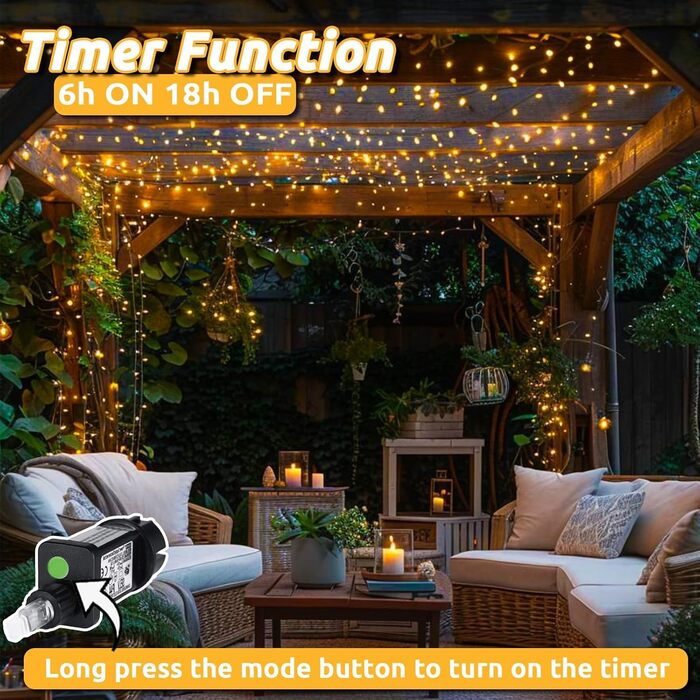 Ланцюжок прикрас з LED-підсвічуванням 300 LED, 3x3м, для декорування вікон, стін, святкування вечірок та весіль. 8 режимів, вологостійкий, холодний білий колір.