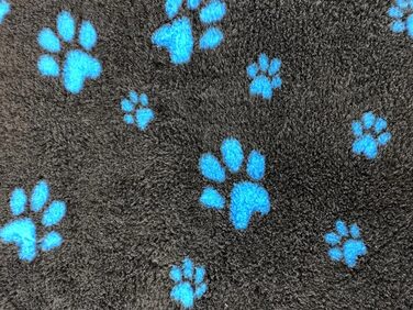 Килимок для собак Elropet Vetbed: преміум якість, 22 мм, для малих та великих собак. Товщина 22 мм. Розміри: S (80x50 см), колір: темно-сірий + блакитна лапка