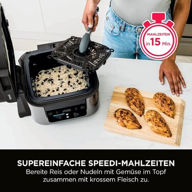 Мультиварка Ninja Speedi 5.7л 12-в-1: Мультикукер, Фритюрниця, Гриль, Slow Cooker, Духовка - Чорний ON500EU
