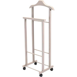 Tomaino - Valet's Bedroom in Wood - Clothes Rack with Wheels Ambrogio - Modern Valet for Clothing and Accessories (Dove)