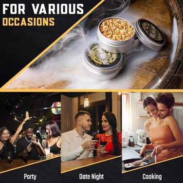 Набір для копчення віскі | Набір для копчення коктейлів з факелом, захистом від обгорання, кришкою, 6 дерев'яними стружками та подарунковою коробкою для копченого Old Fashioned | Набір для копчення бурбону (без бутану) Стандартний