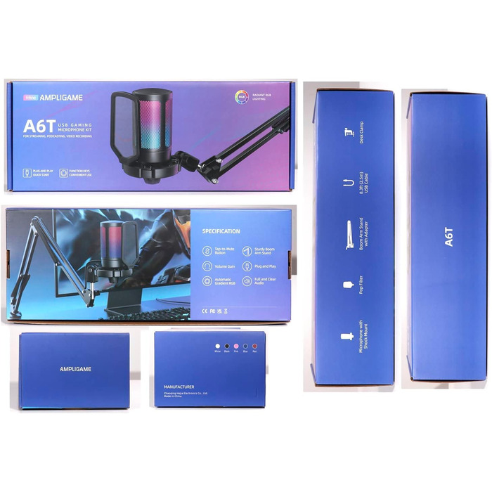 Мікрофон FIFINE для ігор та стримінгу, USB, з кріпленням, для ПК, MAC, PS4, PS5 (Рожевий)