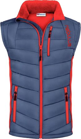 Чоловіча жилетка Nebulus REVIVAL, тепла жилетка з довгим замком-блискавкою (M, темно-синій/червоний)