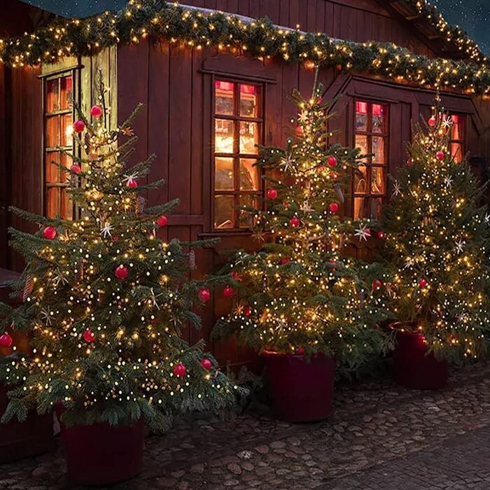 LED гірлянда на батарейках для дому та вулиці, 100 LED, з пультом, таймером, IP65, 25м, тепле світло