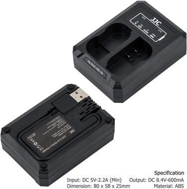 Зарядний пристрій JJC для камер Nikon (EN-EL15, EN-EL15a, EN-EL15b, EN-EL15c)