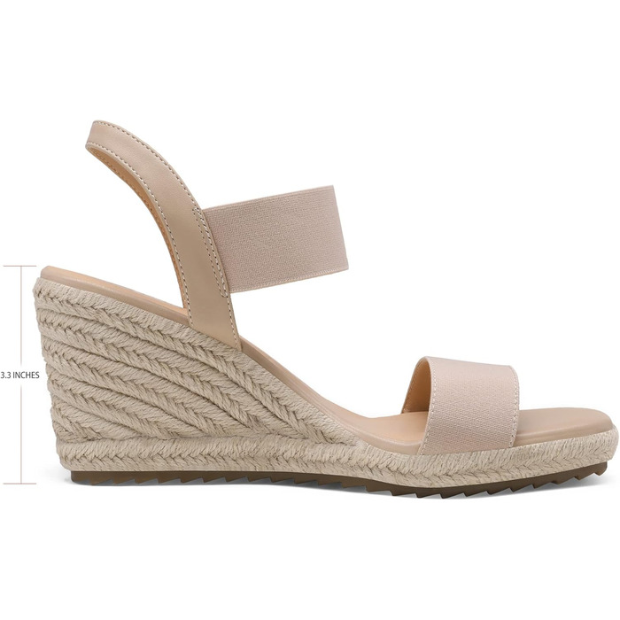 Босоніжки жіночі DREAM PAIRS на танкетці, еспадрильї, бежеві, 40 EU