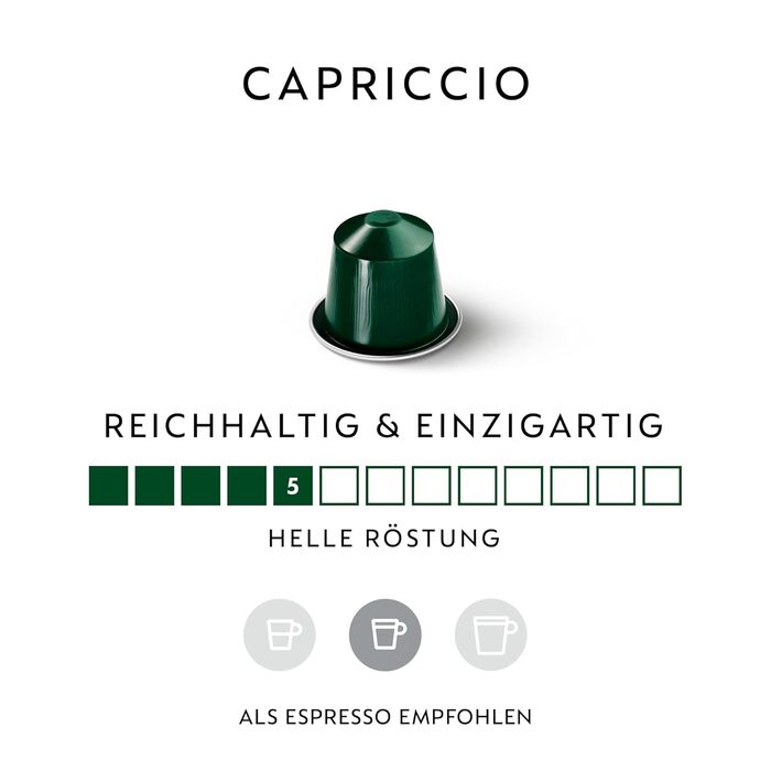 Кава Nespresso Original Capriccio | Суміш Арабіка та Робуста | Середня обсмаження | Для еспресо | 100 капсул