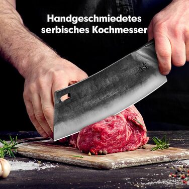 ENOKING Hackmesser: ручний кухонний ніж з високоякісної сталі, професійний, 19.5 см