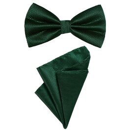 Метелик чоловічий DonDon з нагрудною хусткою, регульований розмір, темно-зелений колір