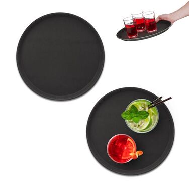 Relaxdays Serving Tray Set of 2 in Black
