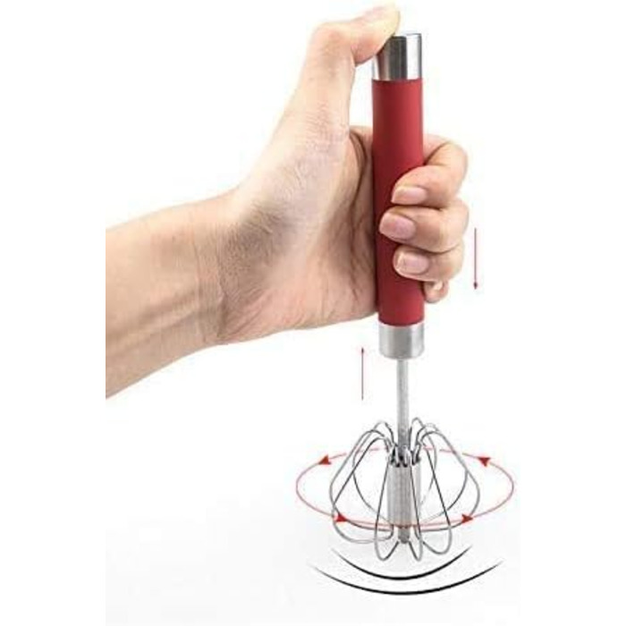 Ручний вінчик з нержавіючої сталі з 3 вінчиками для збивання молока та інших продуктів
