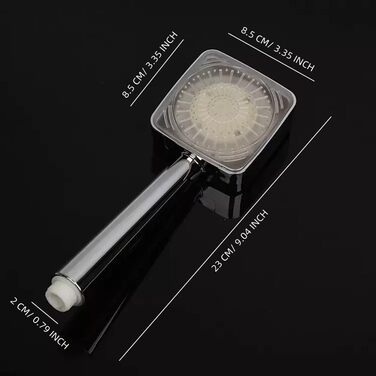 JINYOMFLY LED Shower Head with Lights, Shower Head with LED Lighting, 15CM Shower Head Color Changing, 3 Shower Modes Shower Sprinkler Light, Shower Head Light with Liquid Silicone Nozzle (Square)