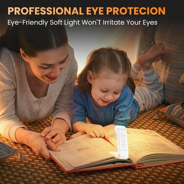 LED-лампа для читання з кліпсою, перезарядна, 3 режими температури кольору, USB, гнучка на 360°, для читання в ліжку, ідеально для книголюбів та дітей