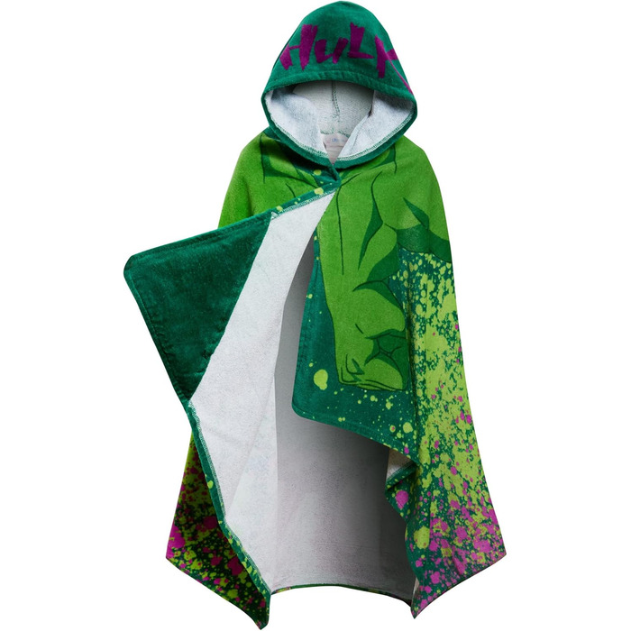 Marvel Incredible Hulk Hooded Towel 100% Cotton Kids Poncho Avengers Beach Towel Bath Towel Swim Cover-up