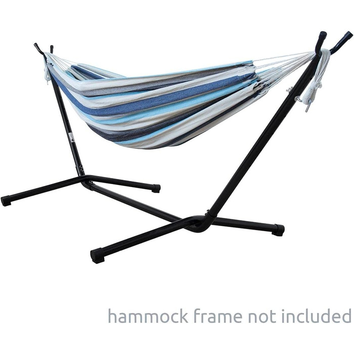 Гамак yourGEAR Cebu XXL 220x160 см (Зелений/Аква) до 300 кг, бавовна, для двох осіб + сумка для зберігання