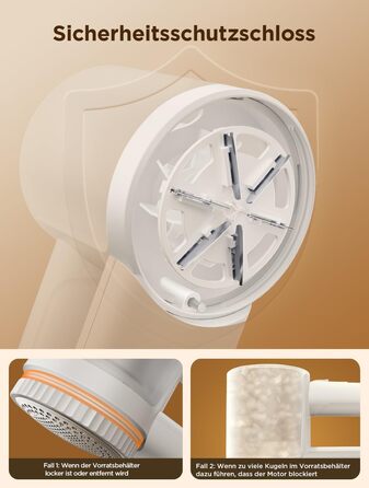 Електричний видальник ворсу 2-в-1 з трьома швидкостями для всіх тканин, з цифровим дисплеєм, 3 леза, USB-C кабель (Білий)