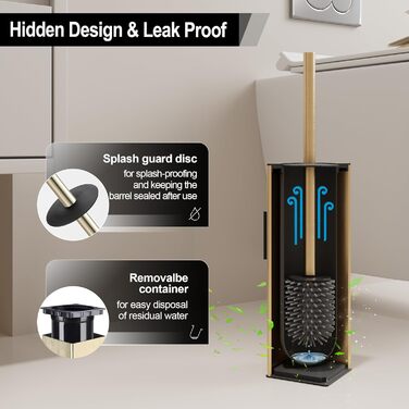 Настінна щітка для туалету BVL з кріпленням без свердління, набір з 2 насадки, силіконова щітка для унітазу, кутова, білий матовий колір