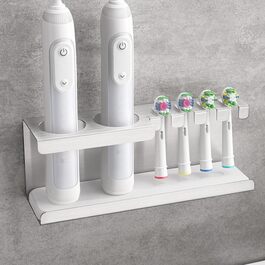 Тримач для електричної зубної щітки, нержавіюча сталь, кріплення на стіну без свердління, універсальний для насадок (сріблястий)