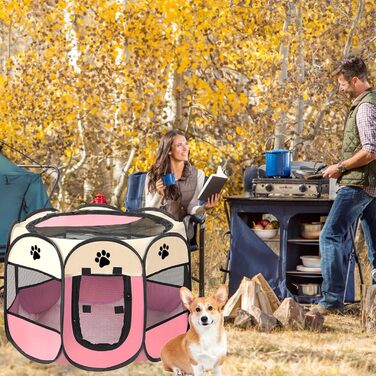 Летворешітка для цуценят та котів, вольєр для тварин у квартиру, 114x114x58 см (рожевий)