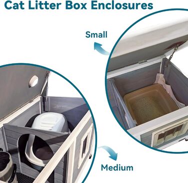 Будинок для собак Petsfit з балконом та терасою, вулиця, 85x62x52 см, сірий