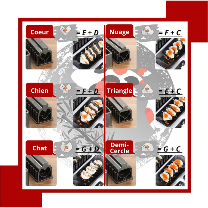 Набір для приготування суші 10-ти частинний з рецептами та відеоінструкцією | Мати, бамбукова мати, інструмент для суші та макі | Ідеальний подарунок