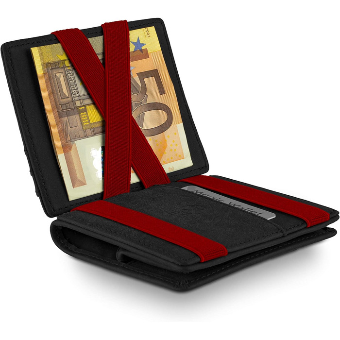 WEST - Magic Wallet (Classic) with large coin pocket - including elegant gift box - wallet with coin pocket - The perfect companion for on the go - RFID protection (Red)