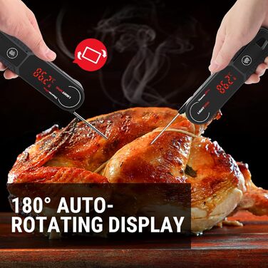 Термометр для м'яса ThermoPro Lightning 1s, ±0.3℃, водонепроникний кухонний термометр IP65 з LED, для м'яса, овочів, тіста та дитячого харчування