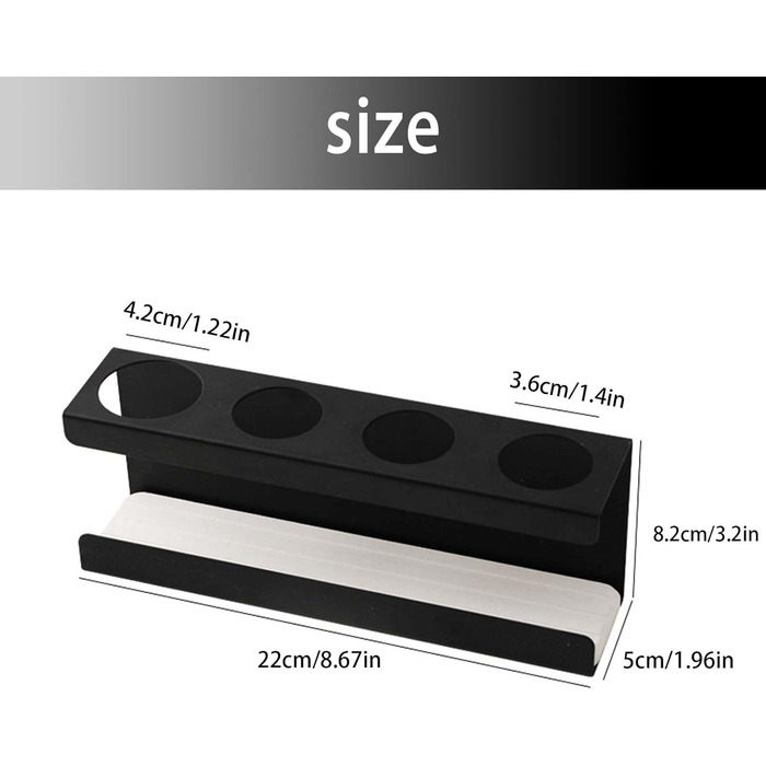 Тримач для електричної зубної щітки, алюмінієвий, без свердління, 3 слоти, чорний. Підставка для зубних щіток з діатомової землі