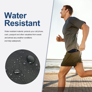 RFID-захисний пояс-сумка для грошей для чоловіків та жінок, чорний, ширина пояса 3.7 см