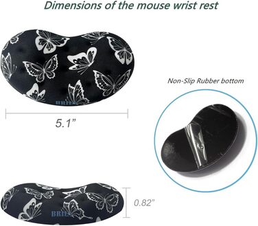 Підкладка для миші BRILA з Memory Foam - Ергономічна підтримка зап'ястя для ноутбука, комп'ютера та ігор