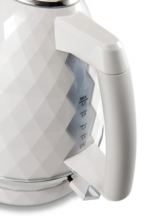 Електричний чайник De'Longhi Brillante KBJX2001W, 2000 Вт, 1,7 л, білий