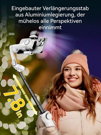 Стабілізатор для iPhone та Android від AOCHUAN: 3-осьовий гімбал з OLED-дисплеєм та подовжувачем 7,8 дюймів (Smart X2 Kit)