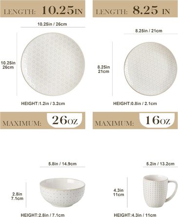 Набір кавових чашок з блюдцем MALACASA, 8 предметів, на 4 персони, керамічний сервіз, об'єм 180 мл, для кави, чаю, десертів, бежевий