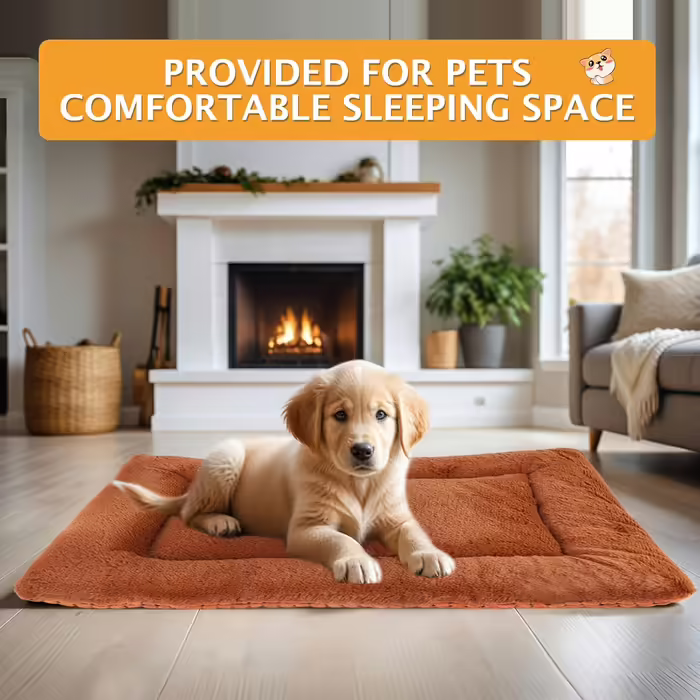 Dog Bed Soft and Warm Mat Dog Cushion Washable Cozy Reversible Pet Sofa Cushion PS085 (90x70 CM, Orange)