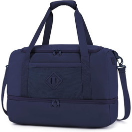 Спортивна сумка Wandf для ручної поклажі в літак (45x36x20 см) з відділенням для взуття та мокрих речей, для подорожей, спортзалу (блакитна)