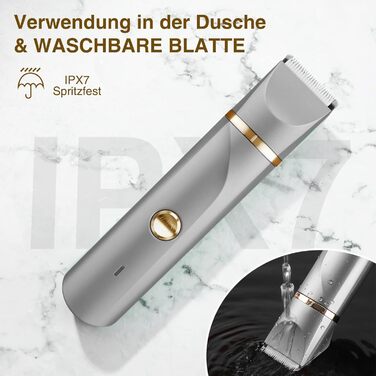 Електричний жіночий тример 2 в 1 Intimrasierer для бікіні та під пазухи, з керамічними лезами, водонепроникний (сірий, золотий)