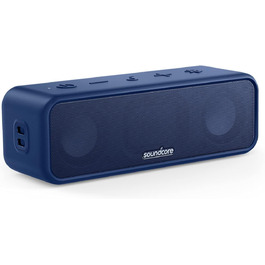 Soundcore 3 Bluetooth колонка: Стереозвук, Titan-драйвер, PartyCast, BassUp, 24 год, IPX7, EQ, чорний