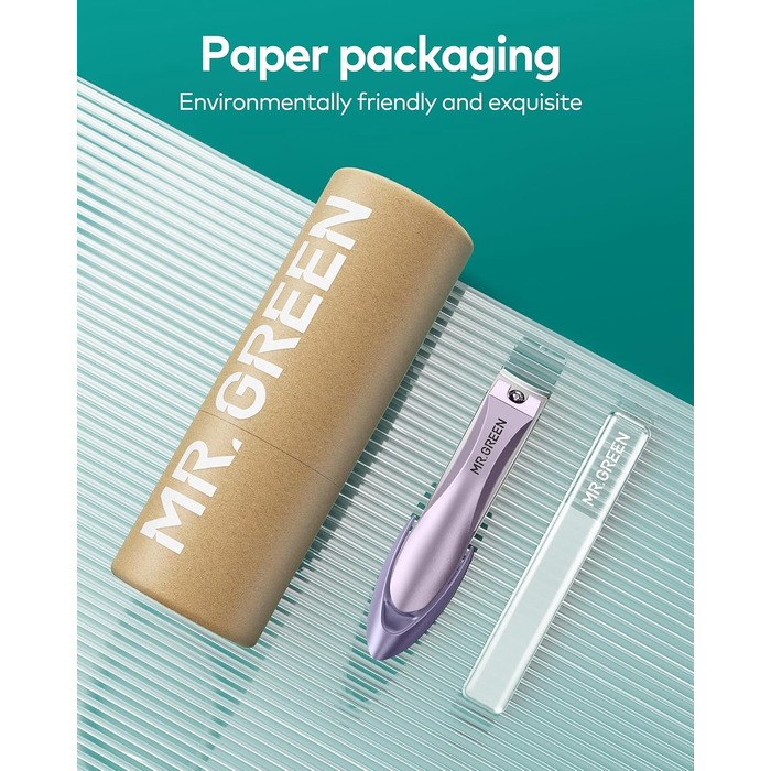 Професійний набір для манікюру MR.GREEN: кусачки для нігтів з пилкою, для жінок, чоловіків, дітей та літніх людей, фіолетовий колір, подарункова упаковка