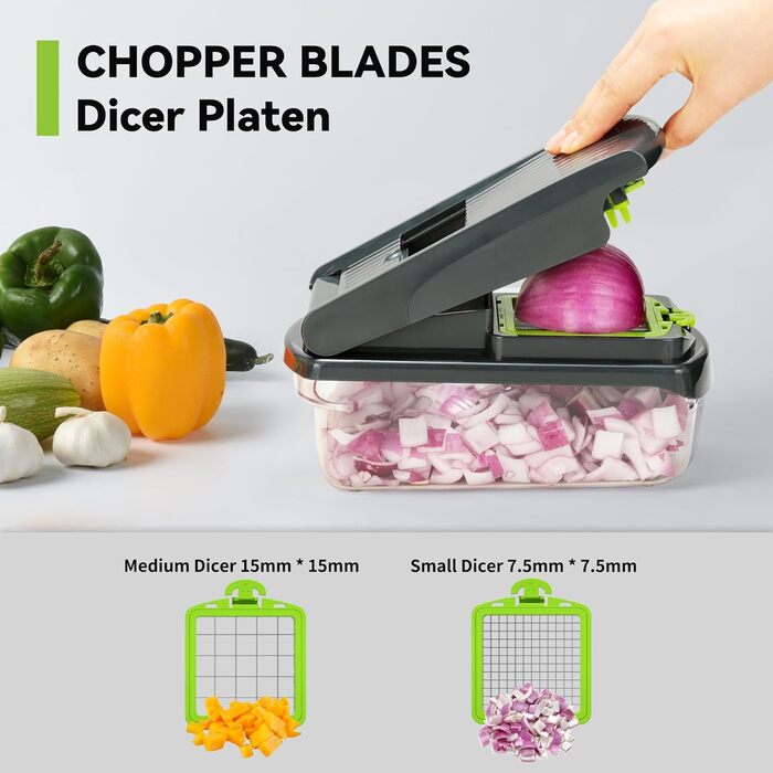 Ручний набір для нарізки овочів Romon 15 в 1: кубики, стрічки, соломка, слайси