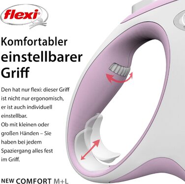 Рулетка вимірювальна Flexi Rollleine New Comfort, 5 м, рожева, компактна