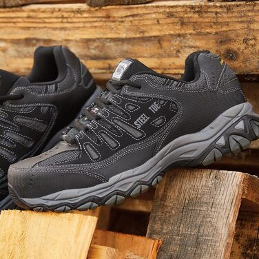 Чоловічі робочі черевики Skechers Cankton Ebbitt з металевим підноском, чорні та антрацитові