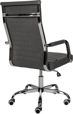 Ергономічне крісло для офісу CLP Amadora I, регульована висота, поворот на 360°, тканинне покриття, міцне, вантажопідйомність 120 кг, темно-сірий колір