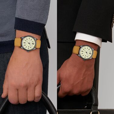 Годинник чоловічий LN LENQIN Military 30M водостійкий кварцовий годинник з датою на текстильному ремінці (світло-коричневий)