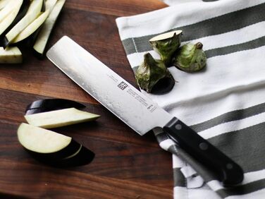 Ніж Nakiri ZWILLING Gourmet 17 см, нержавіюча сталь, пластикове руків'я, чорний, Німеччина