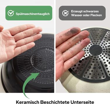 Набір посуду Redchef 16 предметів: каструлі та сковорідки з антипригарним покриттям, знімні ручки, для всіх типів плит, сумісний з духовкою, чорний