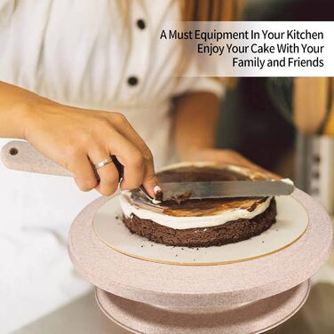 Обертова підставка для тортів SZJYG з набором для декорування: шпателі, лопатки, кондитерський мішок та насадки