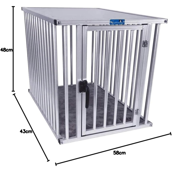 Callieway® ALU DOGBOX: Алюмінієва переноска для собак, XLarge та L розміри, для дому та офісу