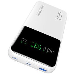 Power Bank INIU 25000mAh 140W: Швидка зарядка для телефону, ноутбука, MacBook, iPad, iPhone, Samsung, Steam Deck. Білий, компактний.