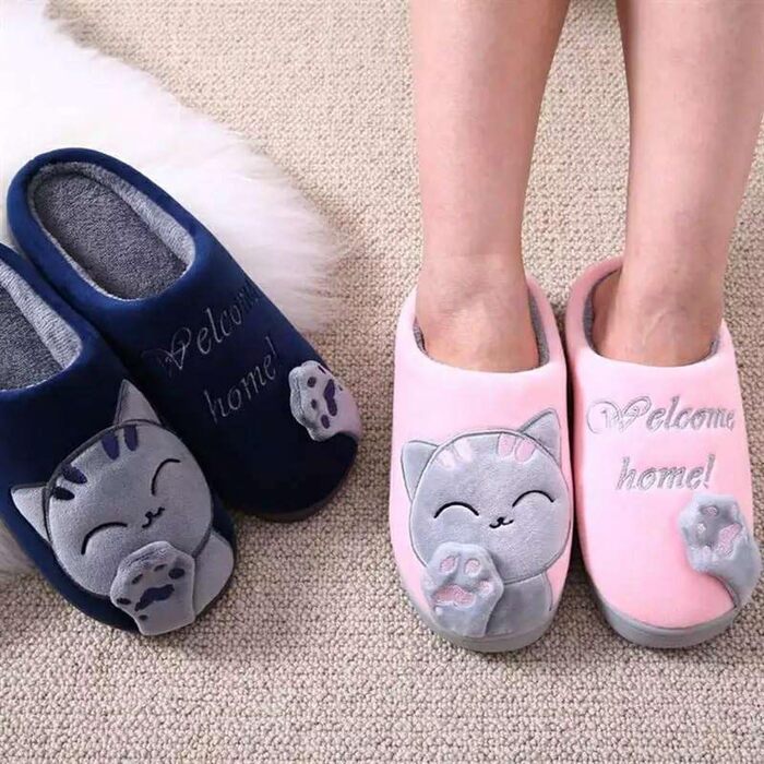 Теплі домашні тапочки Rojeam Nette з м'якого плюшу (43/44 EU, Рожево-сірий)